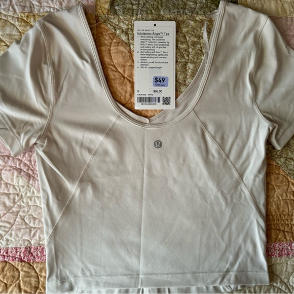 Lululemon Align Crop Tee Shirt Size 6 - Picture 4 of 4